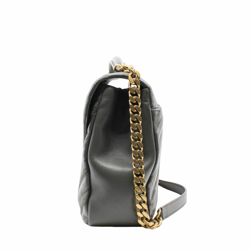 college Bag GM  leather mix suede  gray ghw