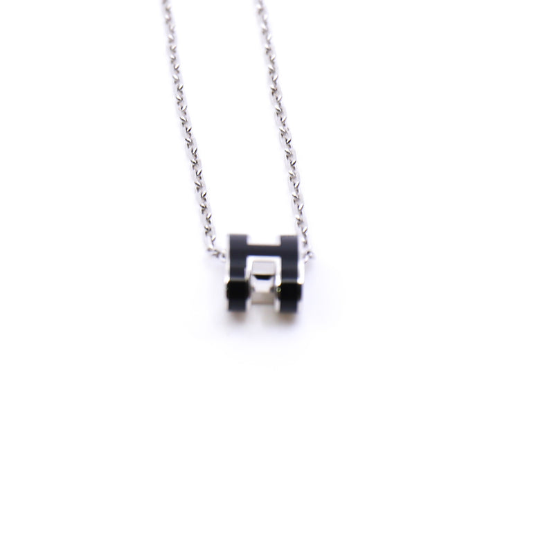 mini pop h necklace in black phw