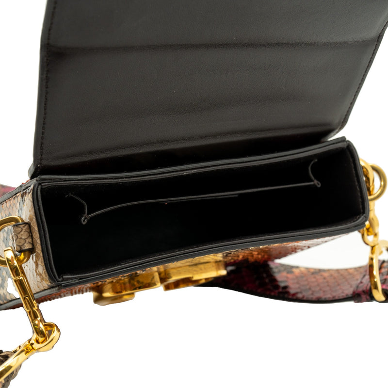 small montaigne box in python beige/red ghw - L'UXE LINK
