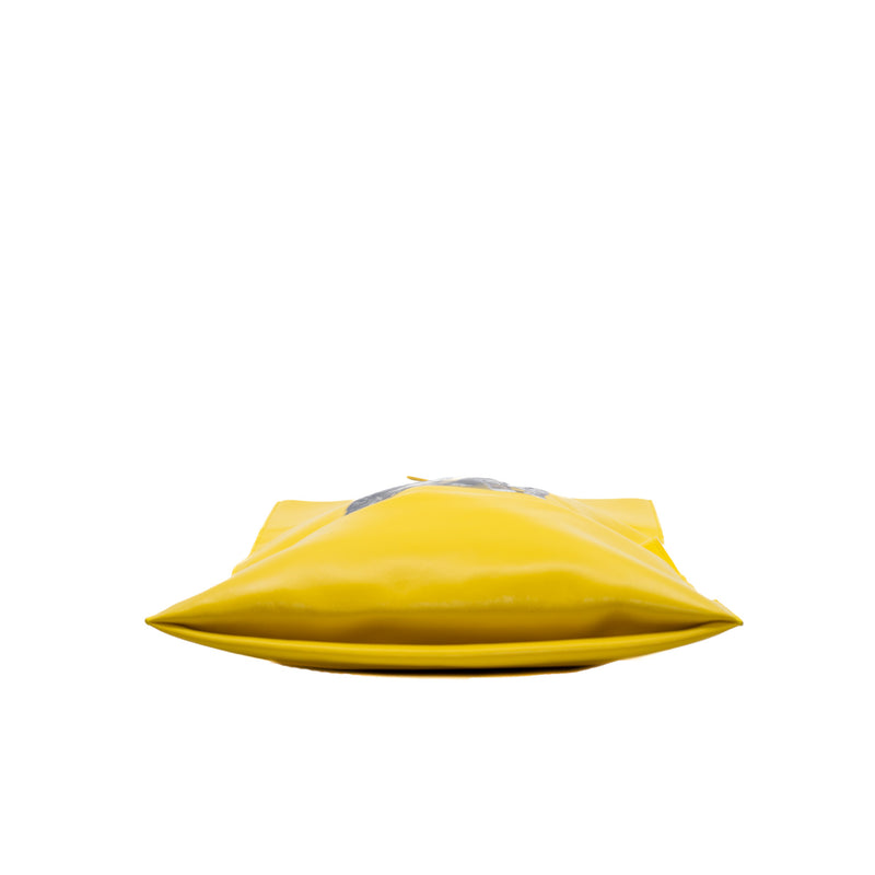 cat shopping tote in leather yellow - L'UXE LINK