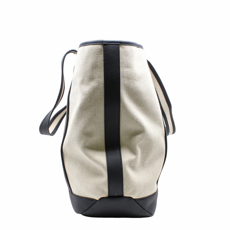 TOTE navy with beige fabric red line with strap - L'UXE LINK