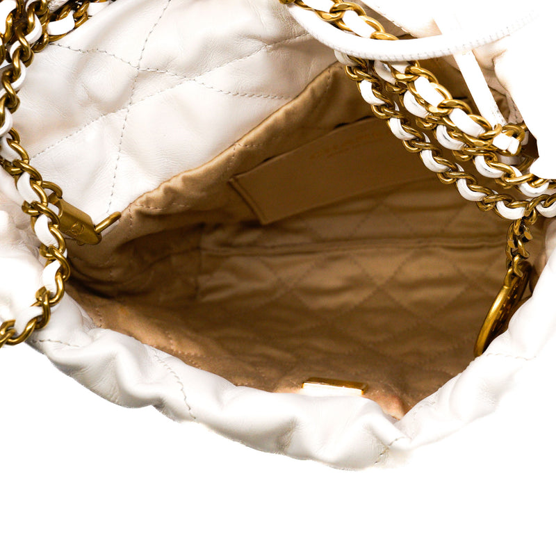 small 22 in leather white ghw#J4X11xxx - L'UXE LINK
