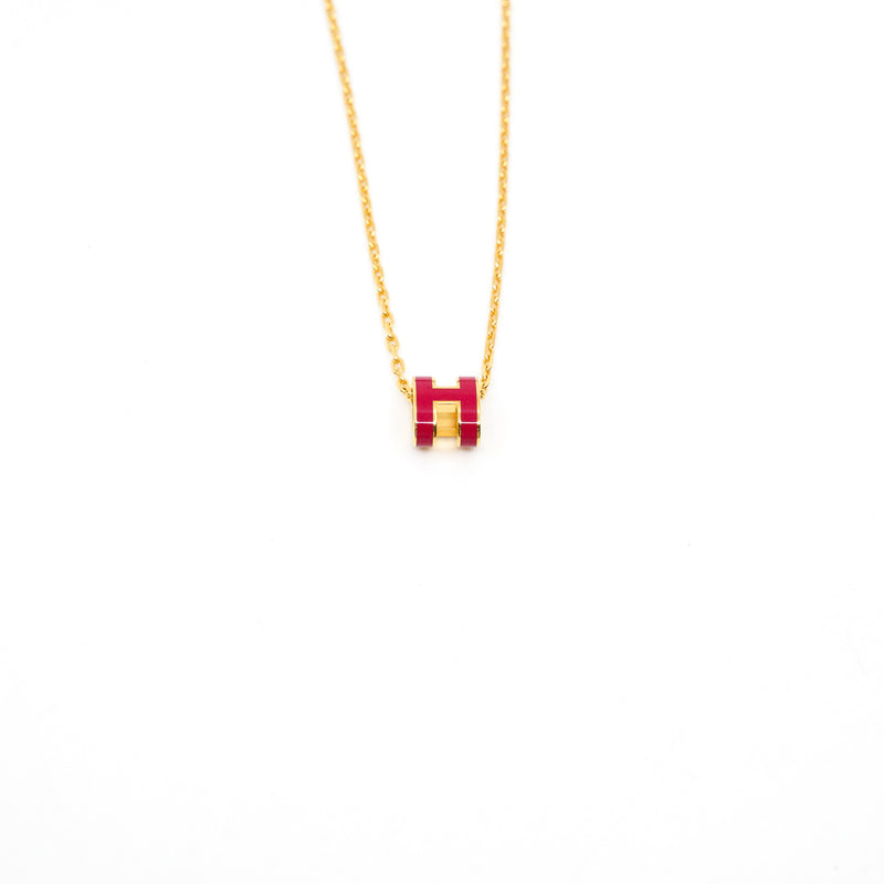 mini pop h necklace red ghw - L'UXE LINK