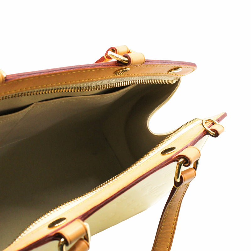 BREA HANDBAG MONOGRAM VERNIS MM NEUTRAL BEIGE - L'UXE LINK