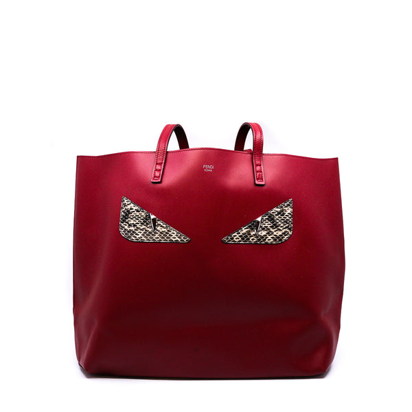 large red monster snake eyes tote - L'UXE LINK