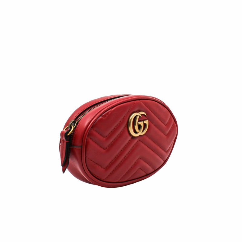 belt bag leather red  ghw