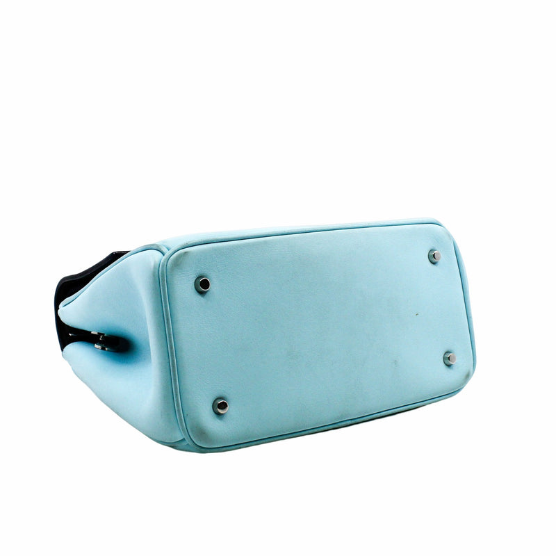 BE DIOR FLAP BAG MINI LEATHER BLUE  PHW - L'UXE LINK