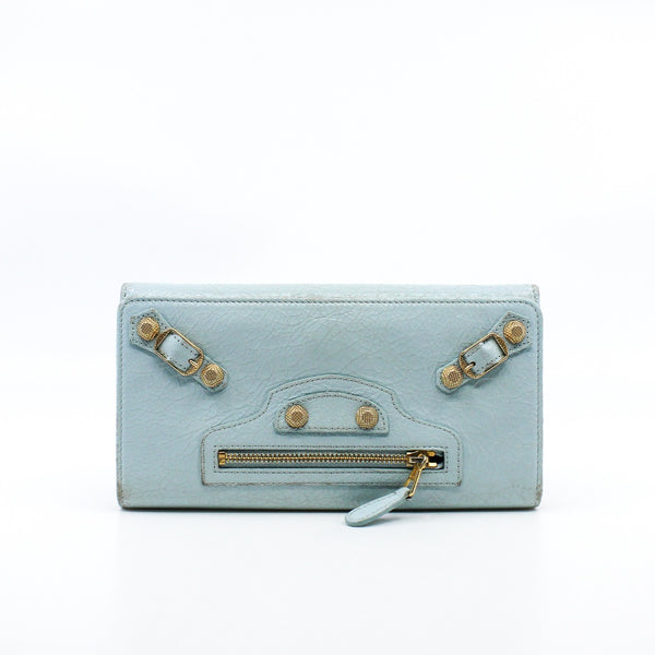 small leather wallet blue ghw - L'UXE LINK