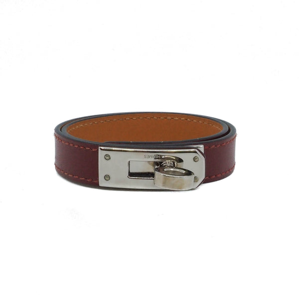 kelly double tour leather 57 red phw - L'UXE LINK