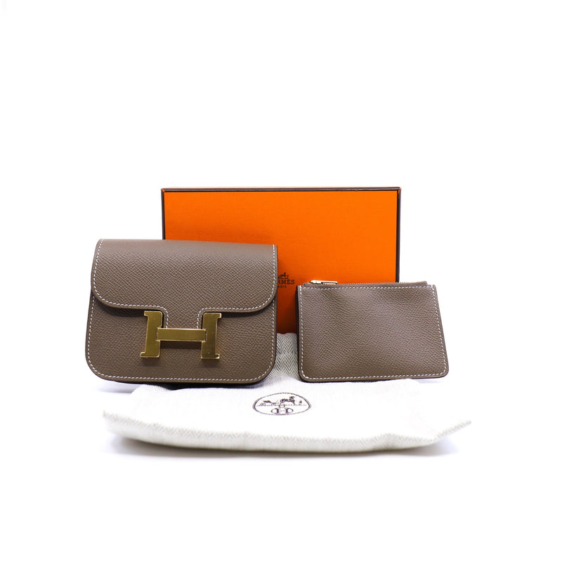constance slim epsom etoupe ghw u stamp - L'UXE LINK