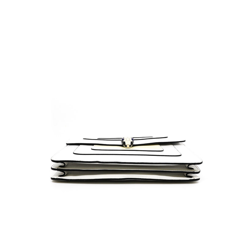 serpenti crossbody bag in patent/leather white ghw