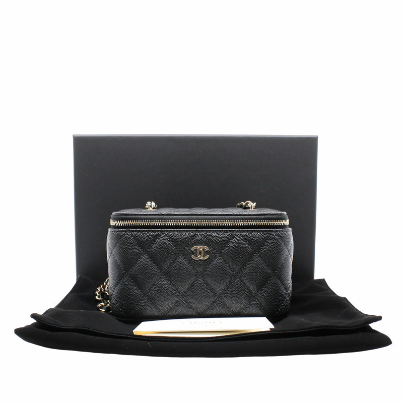 vanity case black ghw caviar medium with mirror