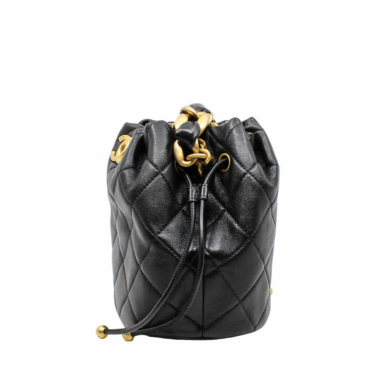 bucket bag with chain handle black ghw seri 30 - L'UXE LINK