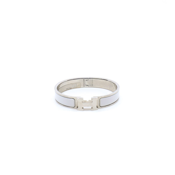 men h cilc bangle in white phw - L'UXE LINK