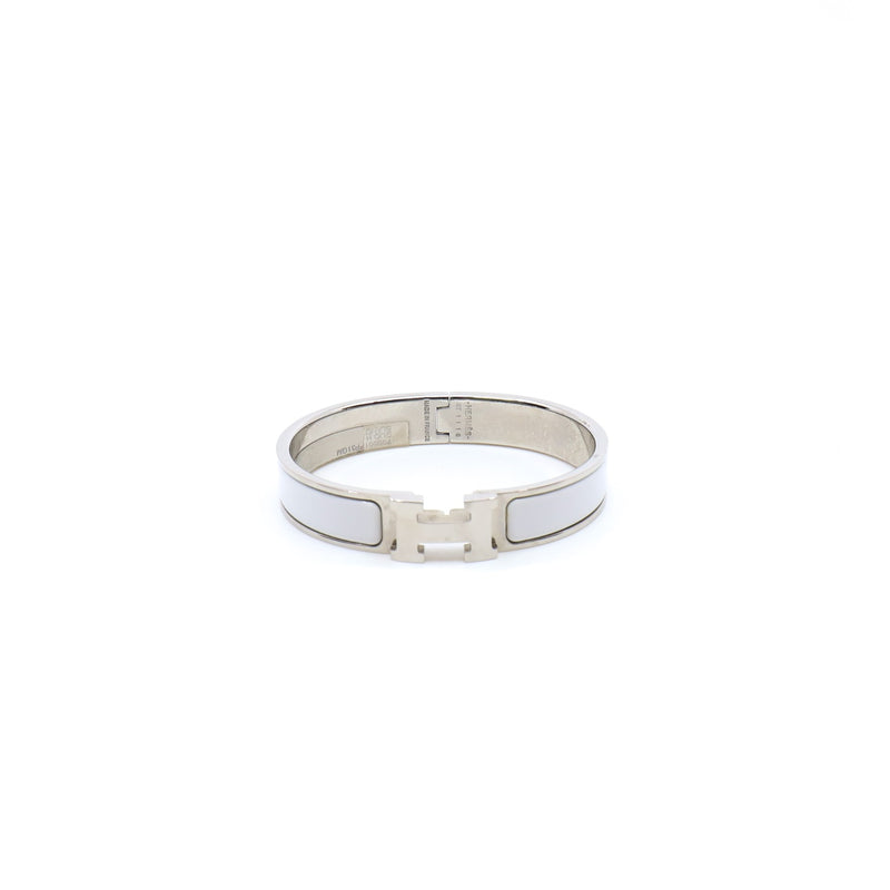 men h cilc bangle in white phw - L'UXE LINK
