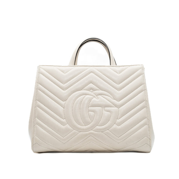 marmont tote in white ghw