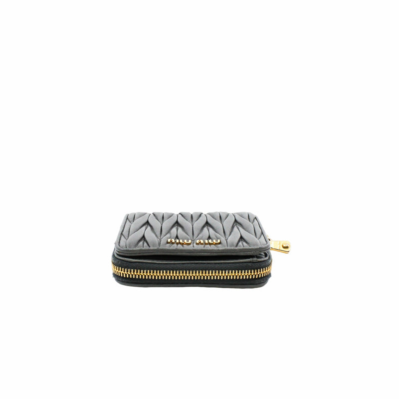 card holder leather grey ghw - L'UXE LINK