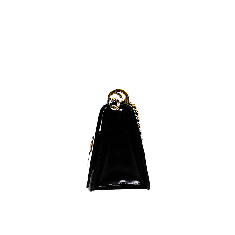 mini ama with sequin buckle in patent black ghw 2016 - L'UXE LINK