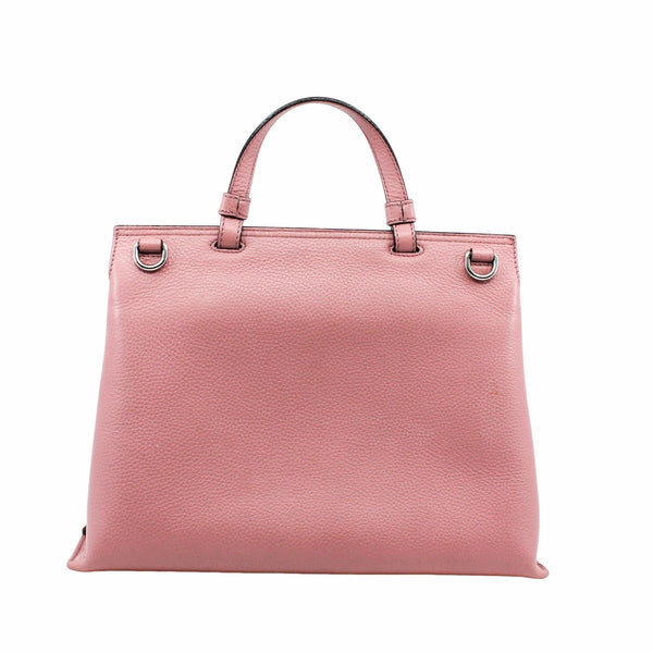 Bamboo Daily Top Handle Bag Leather Pink phw - L'UXE LINK