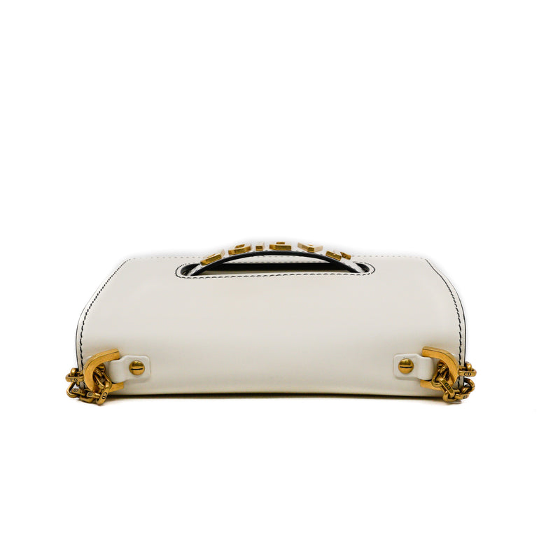 j'a shoulder bag in leather white ghw 2017 - L'UXE LINK