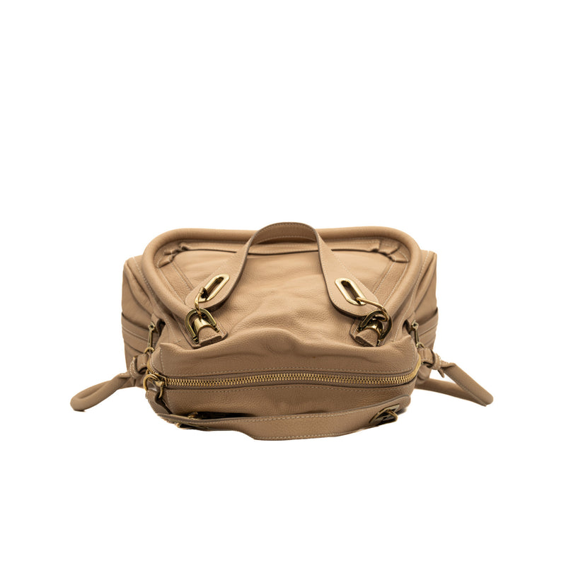 Paraty Top Handle Bag Medium Leather  beige ghw