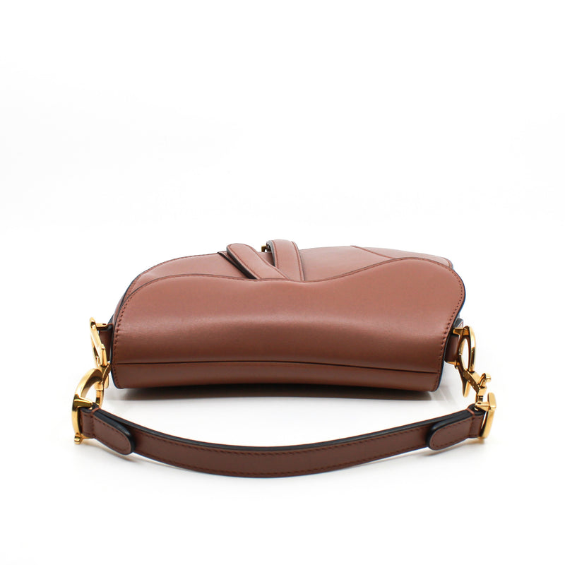 saddle small in leather nude beige ghw - L'UXE LINK