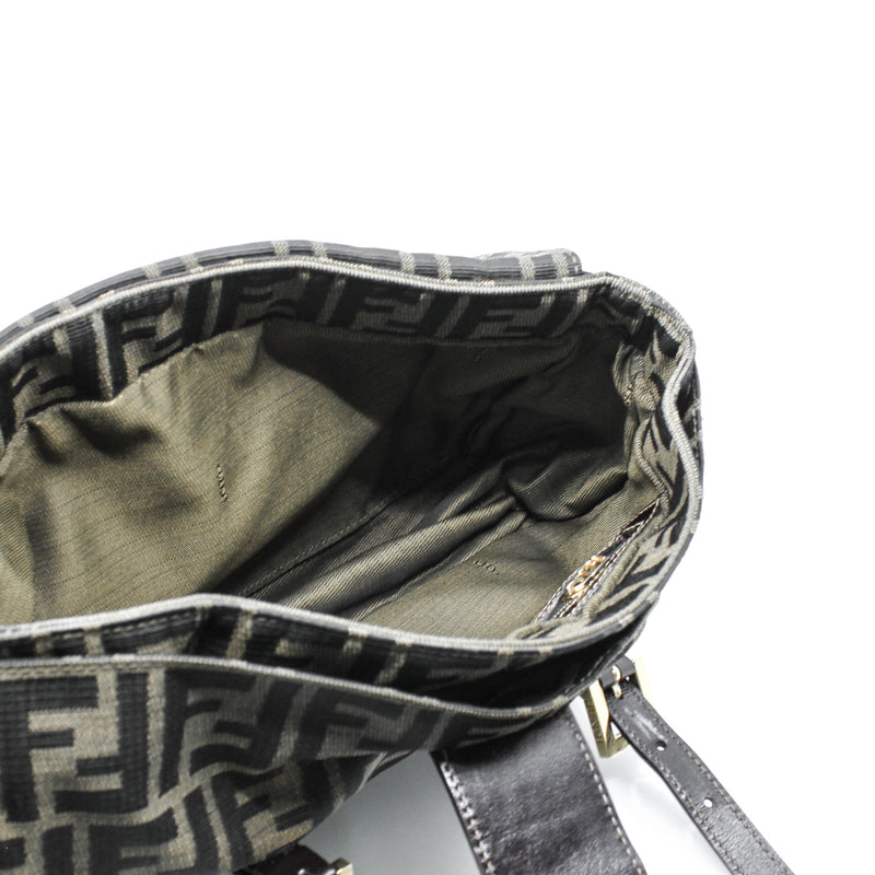 Mamma Baguette  Shoulder Bag Fabric  Brown GHW - L'UXE LINK