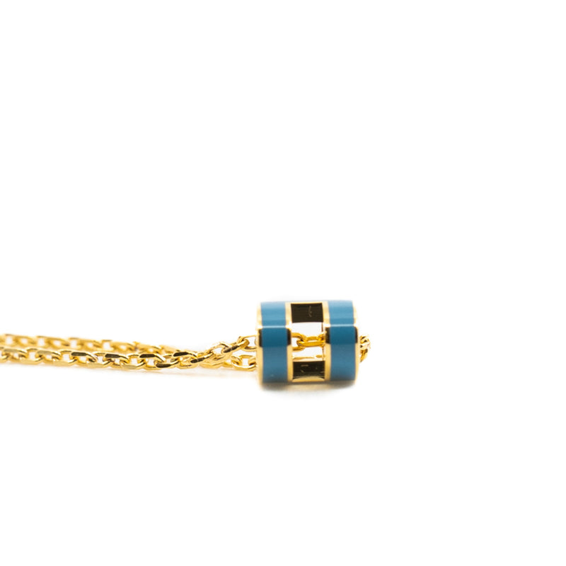 mini pop h necklace in lake blue ghw - L'UXE LINK