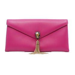 serpenti clutch in leather Rose purple ghw