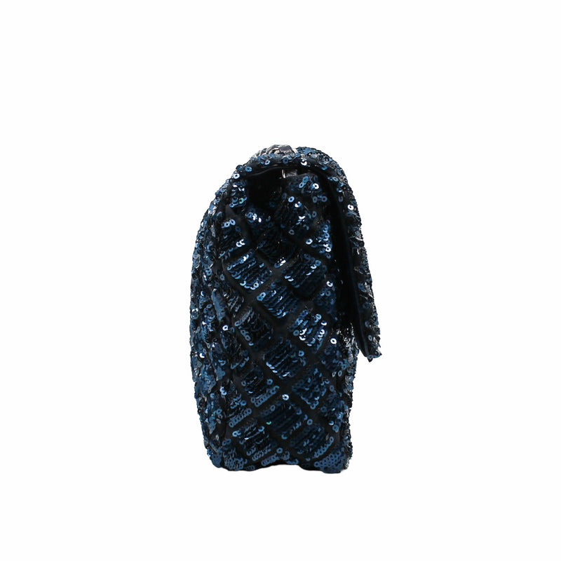 flap glittle  tweed bag in navy phw  seri 17 - L'UXE LINK