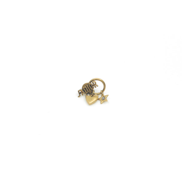 j'a dior circle heart pandent earring in ghw
