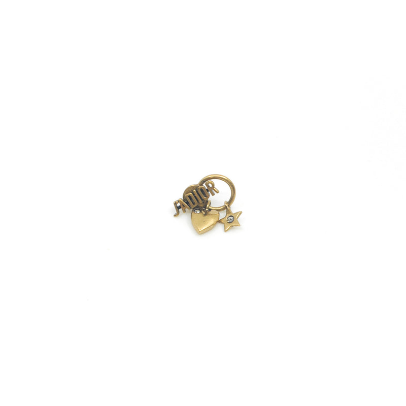 j'a dior circle heart pandent earring in ghw