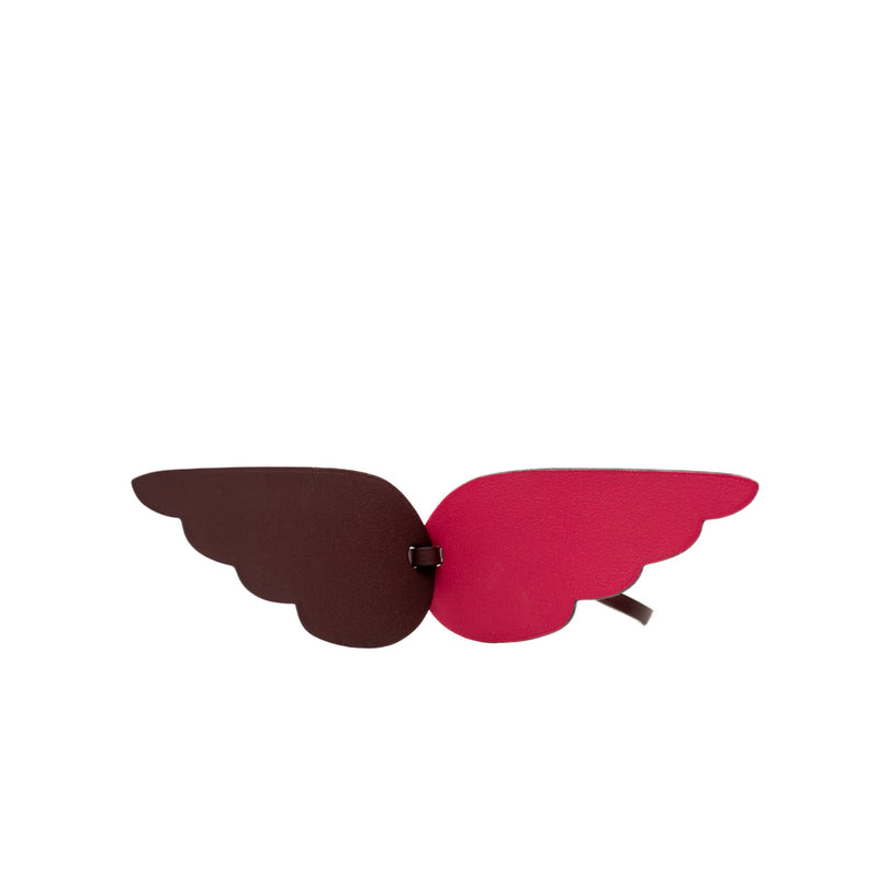 cloud bag charm in dark red and pink