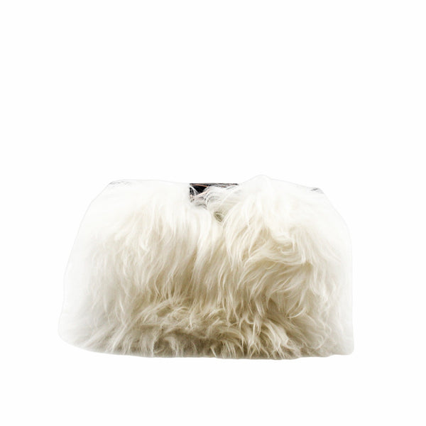 petite malle white fur phw