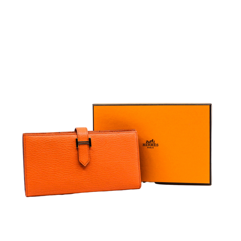 bearn long wallet orange ghw A stamp - L'UXE LINK