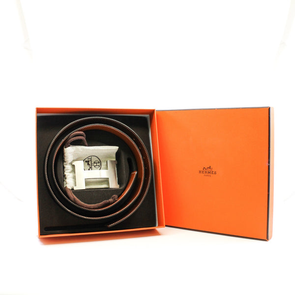 men wide belt with H silver buckle gold mix black  #95 - L'UXE LINK