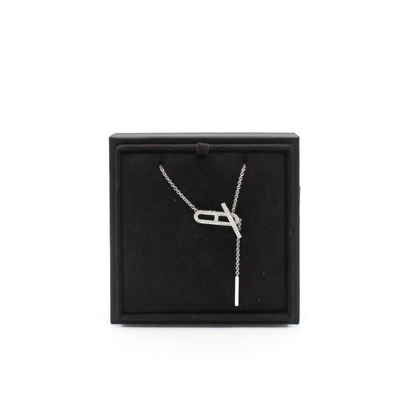 ever chaine d'ancre diamond necklace in 18k wg  0.37CT - L'UXE LINK