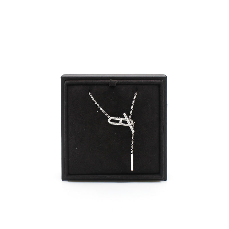 ever chaine d'ancre diamond necklace in 18k wg  0.37CT - L'UXE LINK