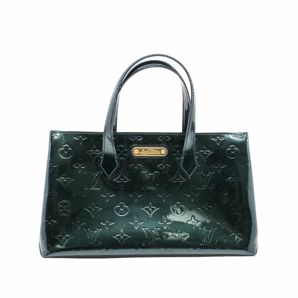 Monogram Verni Wilshire PM Handbag Tote Bag Enamel Calf Amarant