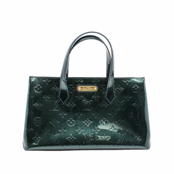 Monogram Verni Wilshire PM Handbag Tote Bag Enamel Calf Amarant - L'UXE LINK