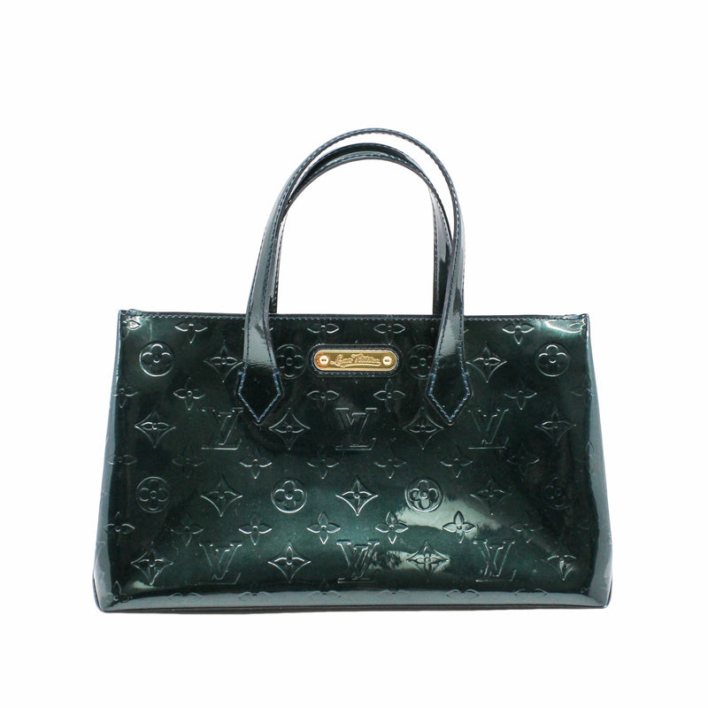 Monogram Verni Wilshire PM Handbag Tote Bag Enamel Calf Amarant - L'UXE LINK