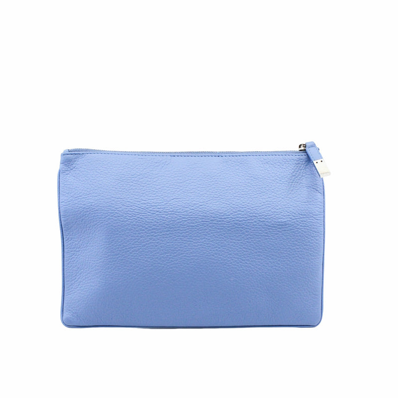 men clutch leather blue phw - L'UXE LINK