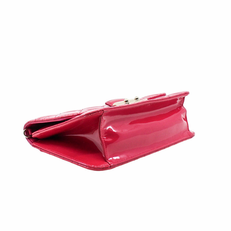 Cannage Miss Dior Promenade Pouch Patent Pink GHW #2015