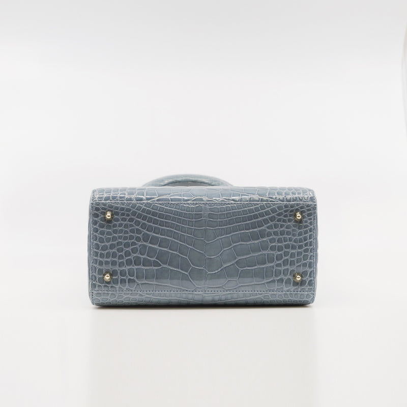 lady dior mini crocodile  blue
