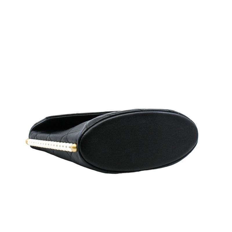 Cube pearl flap pearl bag in black lambskin ghw seri31 - L'UXE LINK