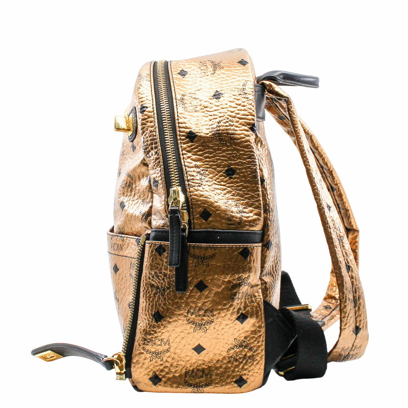Metallic Visetos Studded Small Dual Stark Backpack Gold ghw - L'UXE LINK