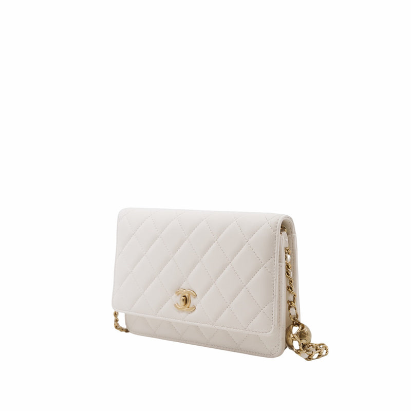 woc lamb skin white  ghw seri 30 - L'UXE LINK