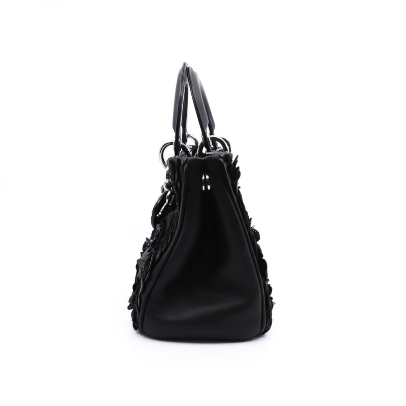 issimo limited flower glitter embrodary in leather black phw
