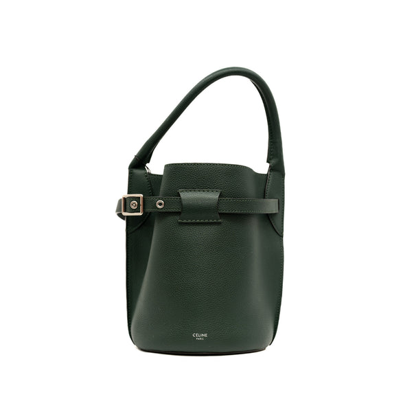 buckle tote in leather green