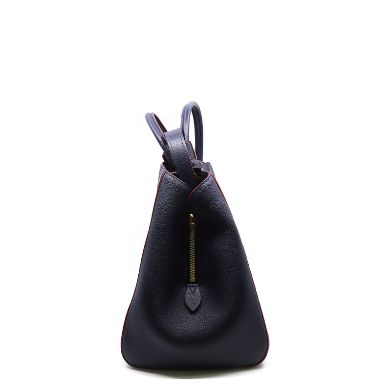 montaigne navy tote gm leather